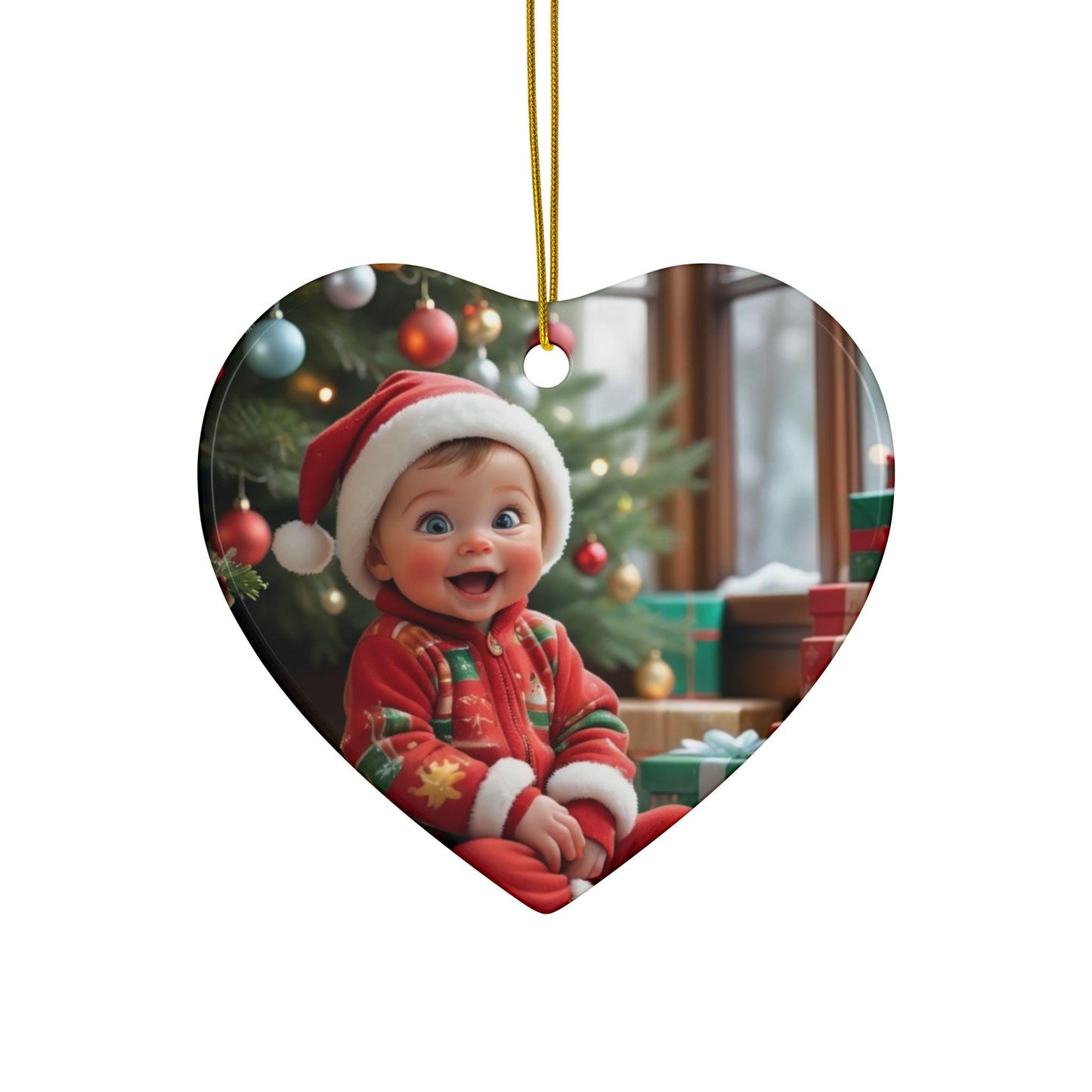 Festive Ceramic Ornaments, Holiday Decor for Christmas, 2-Sided Prints, Perfect Gift for Family, Tree Decorations, Keepsakes