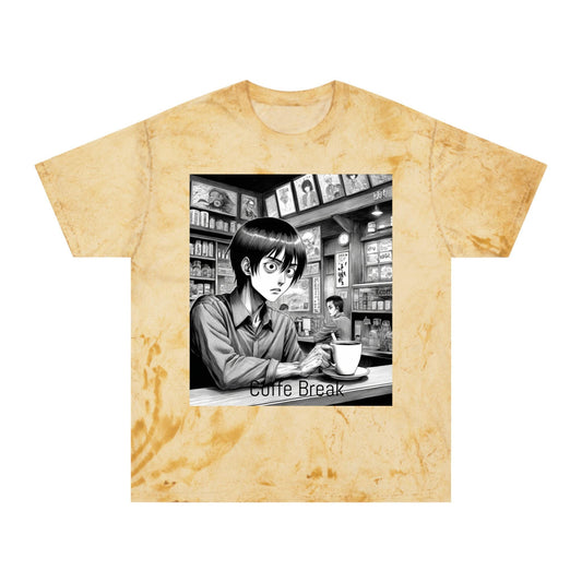 Vibrant Graphic Tee for Coffee Lovers, Unisex Color Blast T-Shirt, Casual Wear, Anime Art T-Shirt, Gift for Friends, Coffee Break Shirt