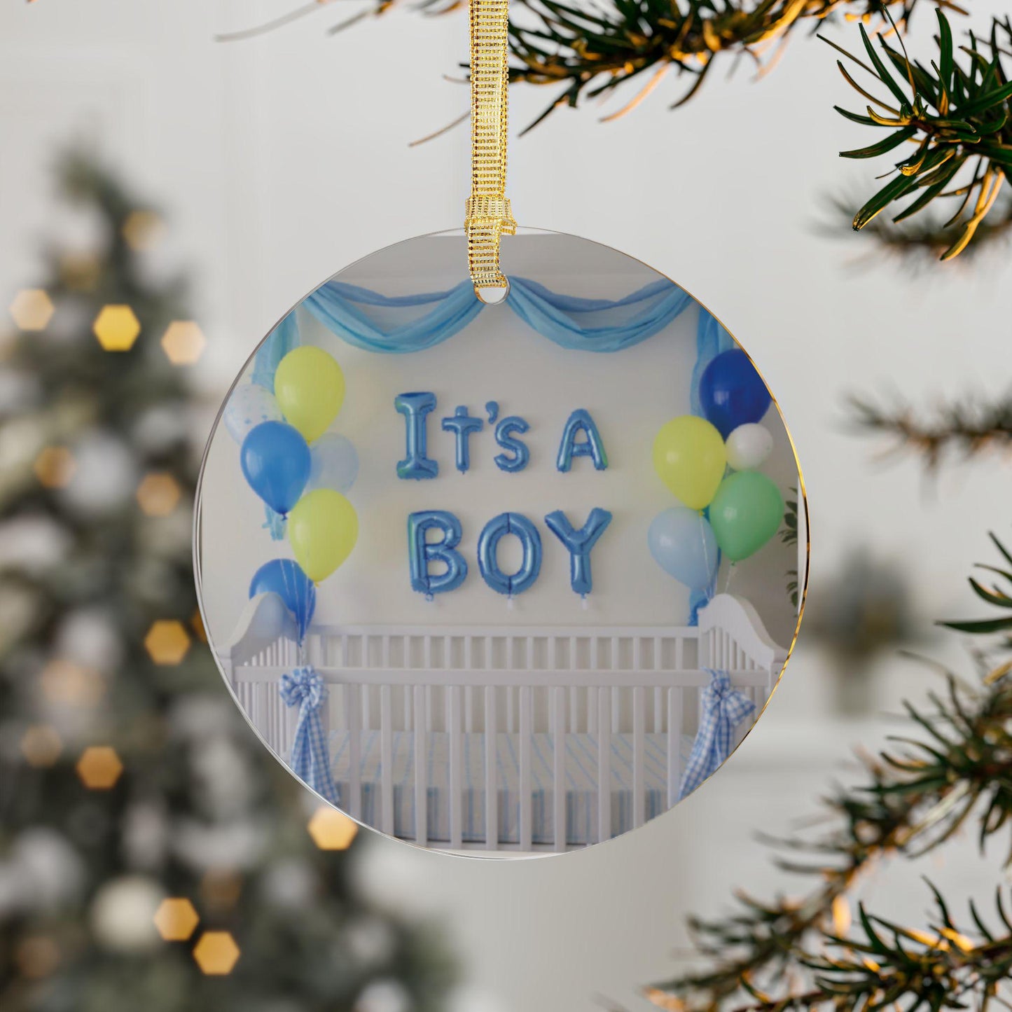 Acrylic Baby Milestone Ornament: Newborn Gift, Gender Reveal