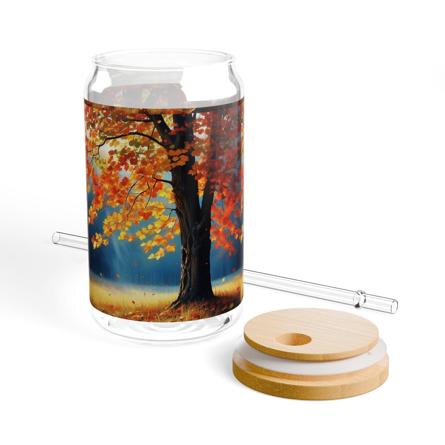 Autumn-Themed Sipper Glass, 16oz | Perfect for Fall, Eco-Friendly Beverage Container, Great for Gifting, Unique Home Decor, Coffee & [...]