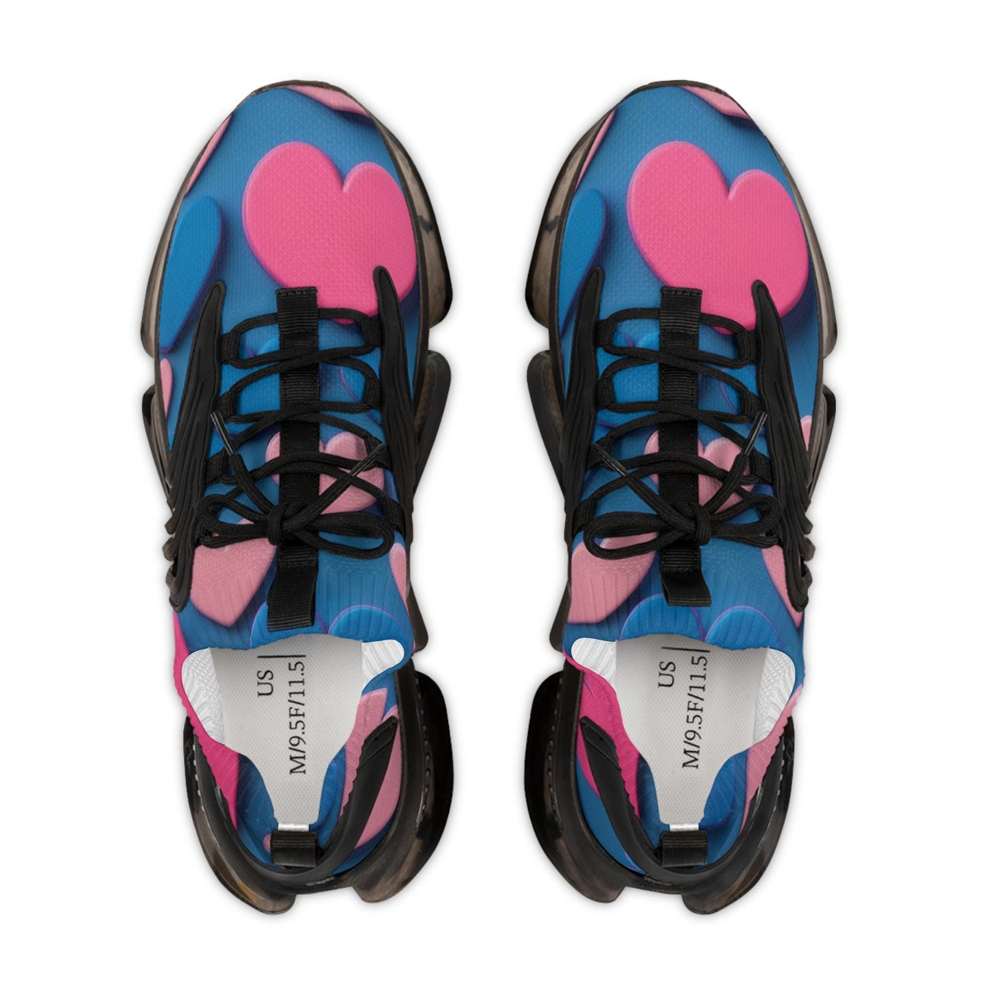 Colorful Heart Print Men's Sneakers, Stylish Athletic Footwear, Trendy Sneakers for Men, Casual Shoes, Unique Gift Idea for Him