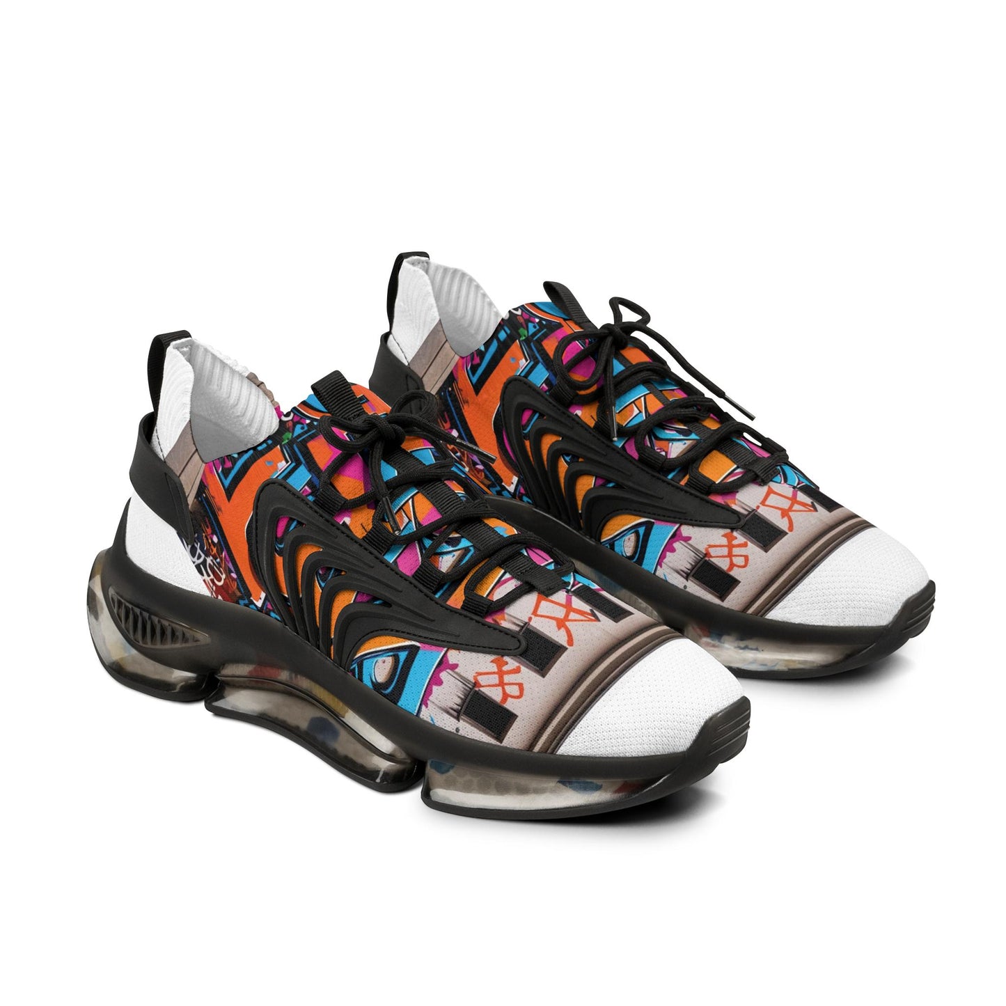 Vibrant Mesh Sneakers for Men, Stylish Athletic Shoes, Streetwear Footwear, Unique Graphical Sneakers, Trendy Casual Kicks