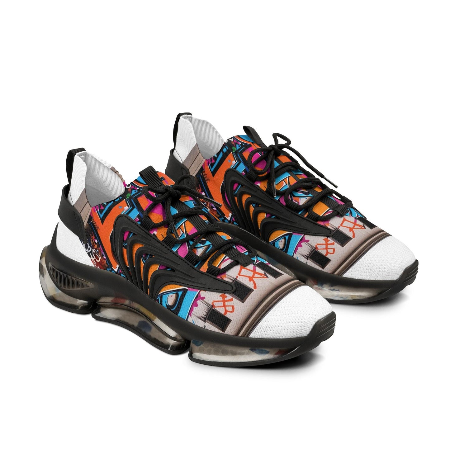 Vibrant Mesh Sneakers for Men, Stylish Athletic Shoes, Streetwear Footwear, Unique Graphical Sneakers, Trendy Casual Kicks