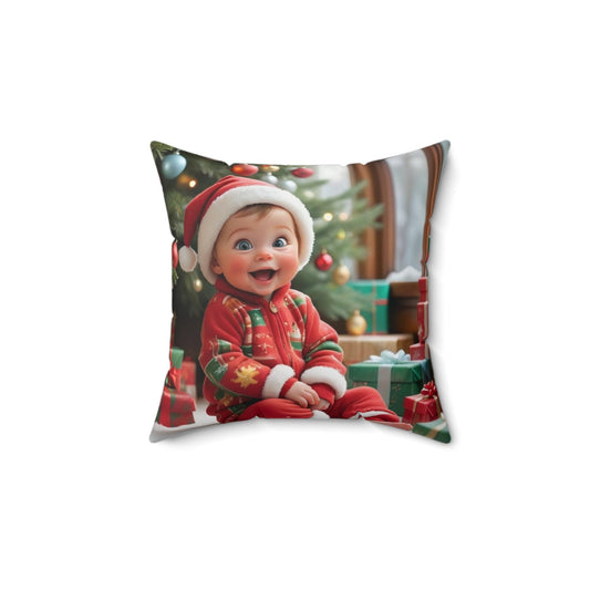 Festive Holiday Pillow, Merry Christmas Decor, Baby Santa Throw Cushion, Holiday Home Accents, Kid's Room Decoration, Xmas Gift