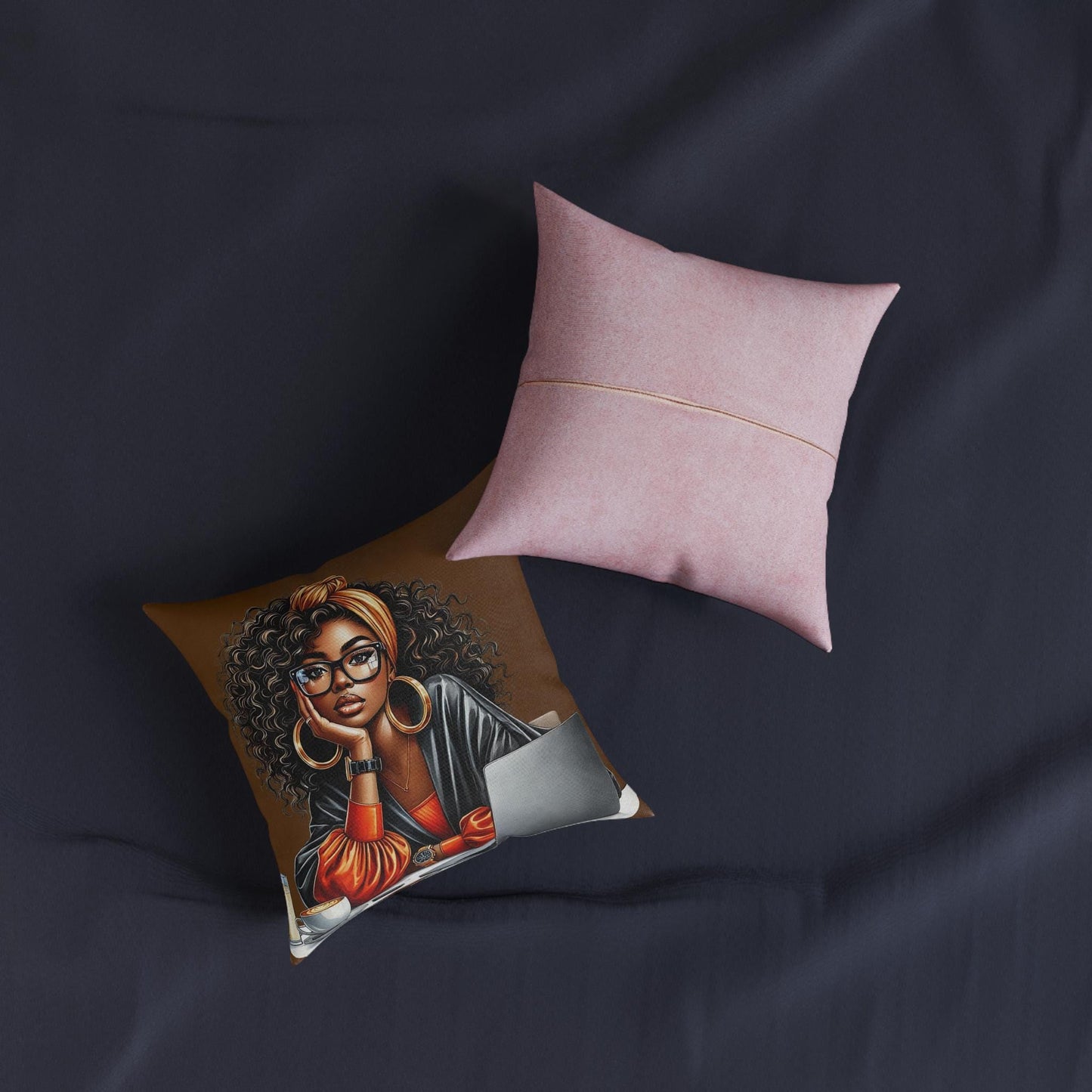 Chic Feminine Square Pillow - Stylish Accent, Cozy Home Decor, Gift for Her, Modern Living Room, Inspirational Quotes