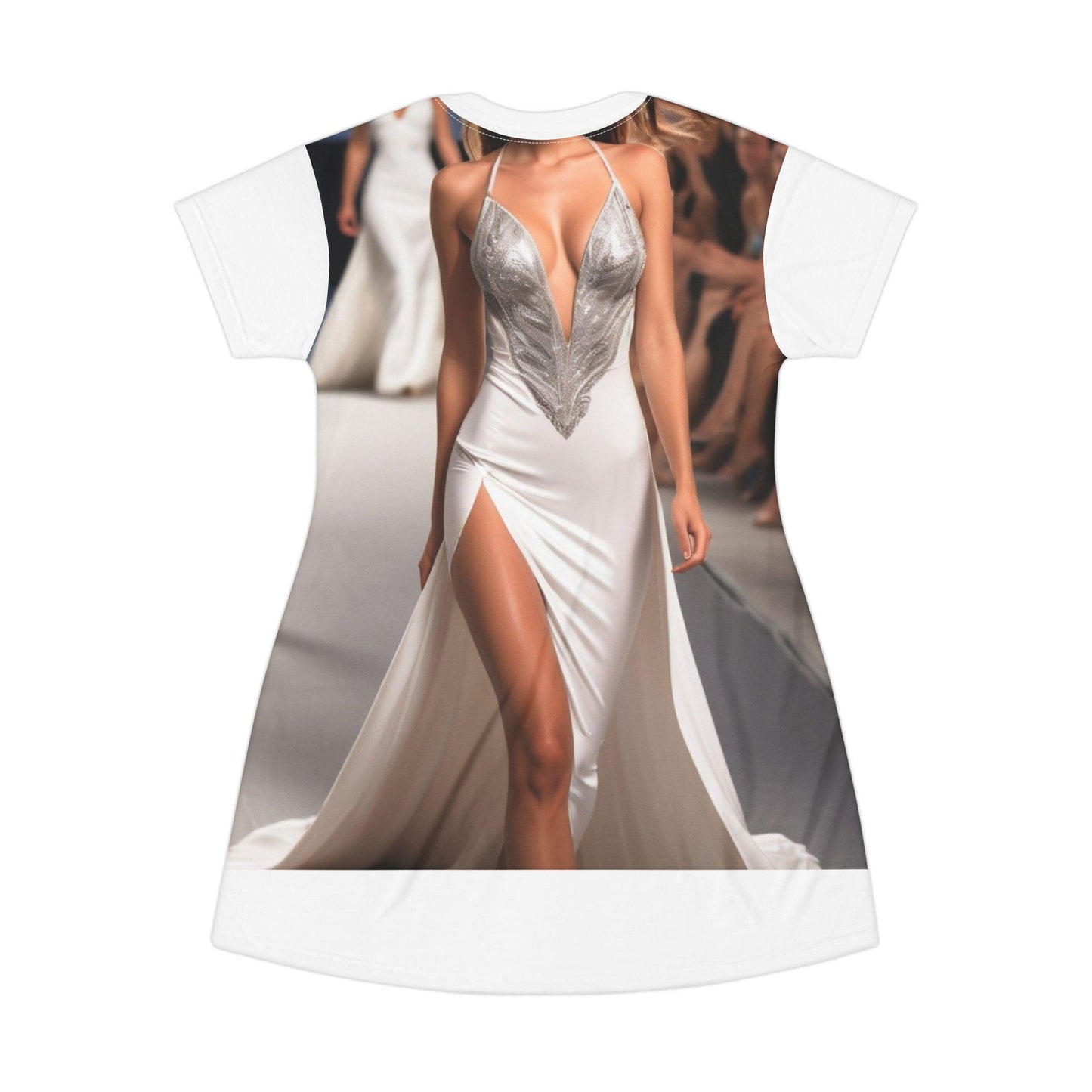 Chic Polyester T-Shirt Dress: Fashionista Runway Style