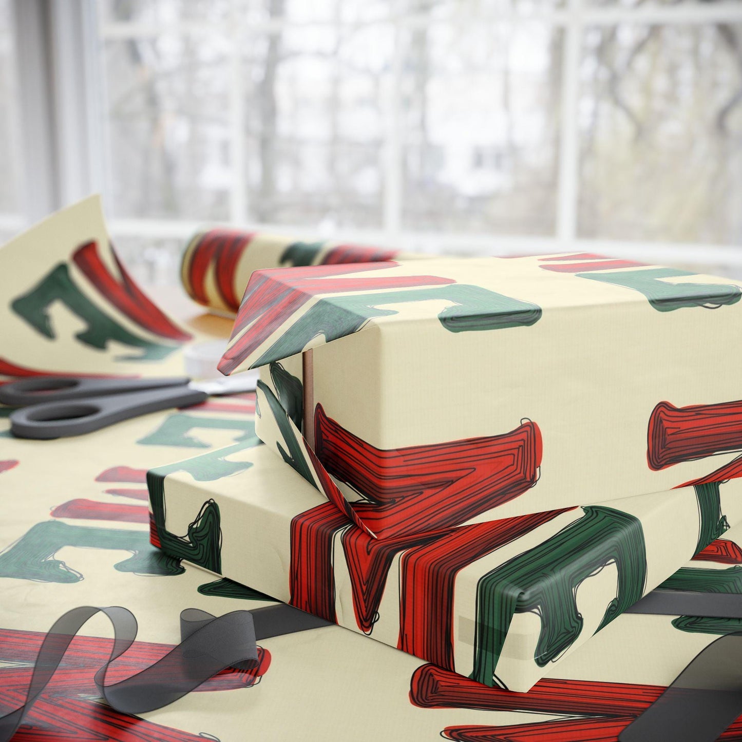 Playful Wrapping Paper for Creative Gift Giving, Holiday, Birthday, Party, Text Design, Fun Patterns, Eco-Friendly Gift Wrap