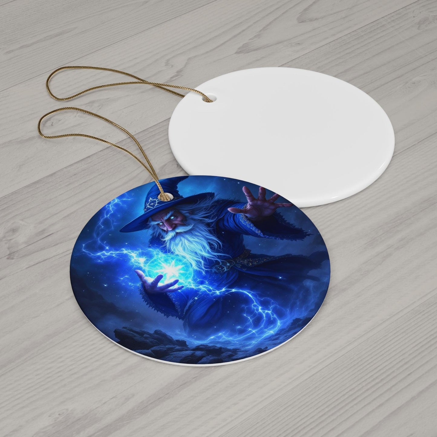 Magical Wizard Ceramic Ornament, Holiday Decor, Christmas Tree Decoration, Gift for Fantasy Lovers, Wizard Themed Ornaments, Unique [...]