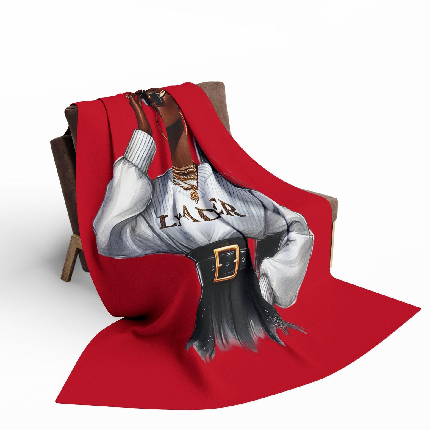 Chic Leader Arctic Fleece Blanket, Cozy Throw for Home Decor, Gift for Her, Inspirational Wall Accent, Fashionable Warm Comfort