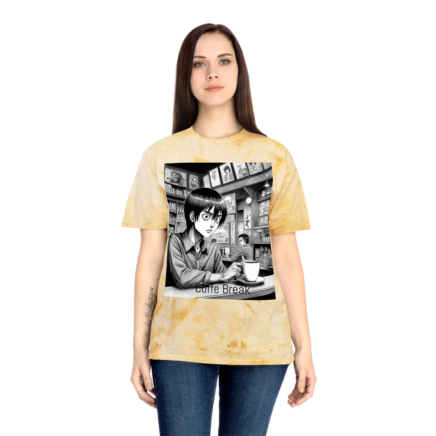 Vibrant Graphic Tee for Coffee Lovers, Unisex Color Blast T-Shirt, Casual Wear, Anime Art T-Shirt, Gift for Friends, Coffee Break Shirt