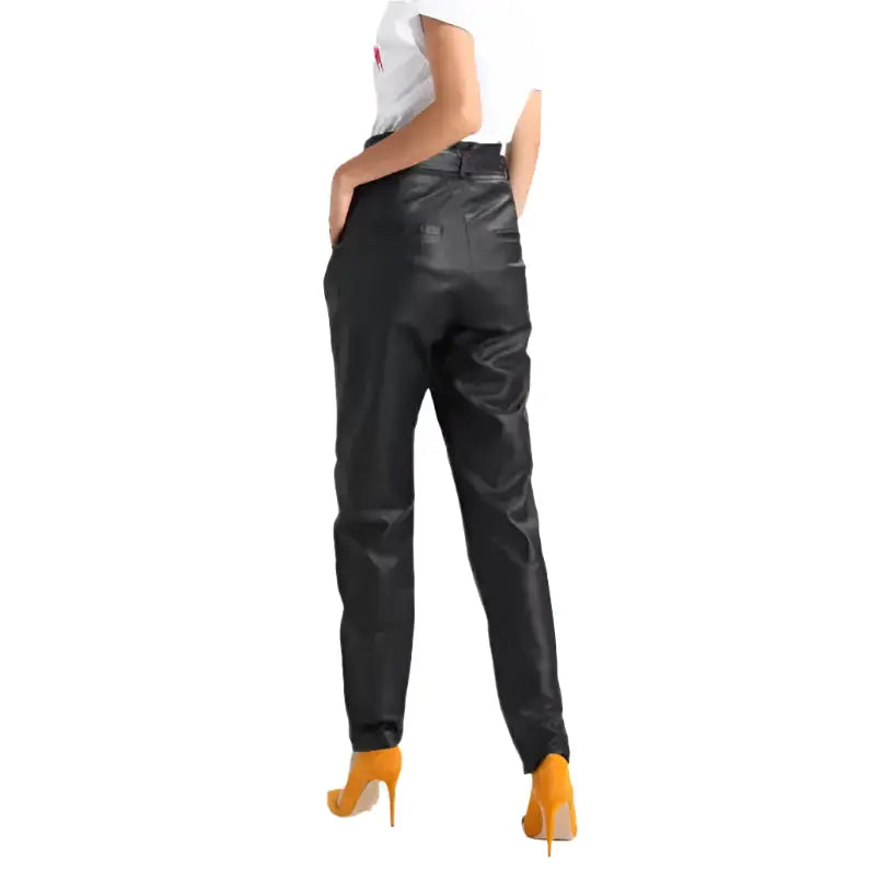 Women’s Genuine Black Leather Pants