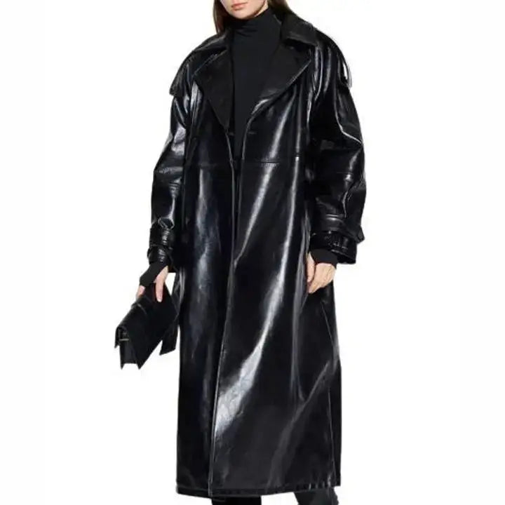 Women’s Genuine Leather Trench Coat
