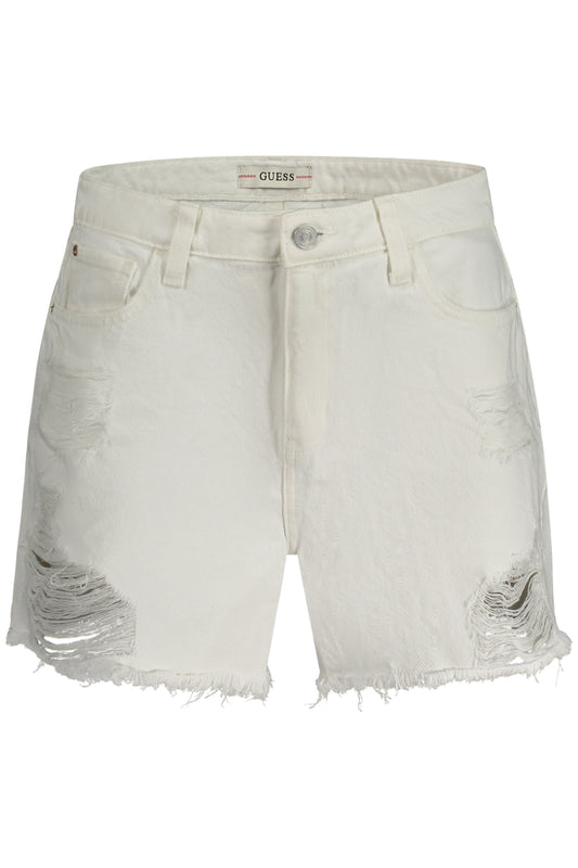 GUESS JEANS WOMEN'S SHORT JEANS WHITE