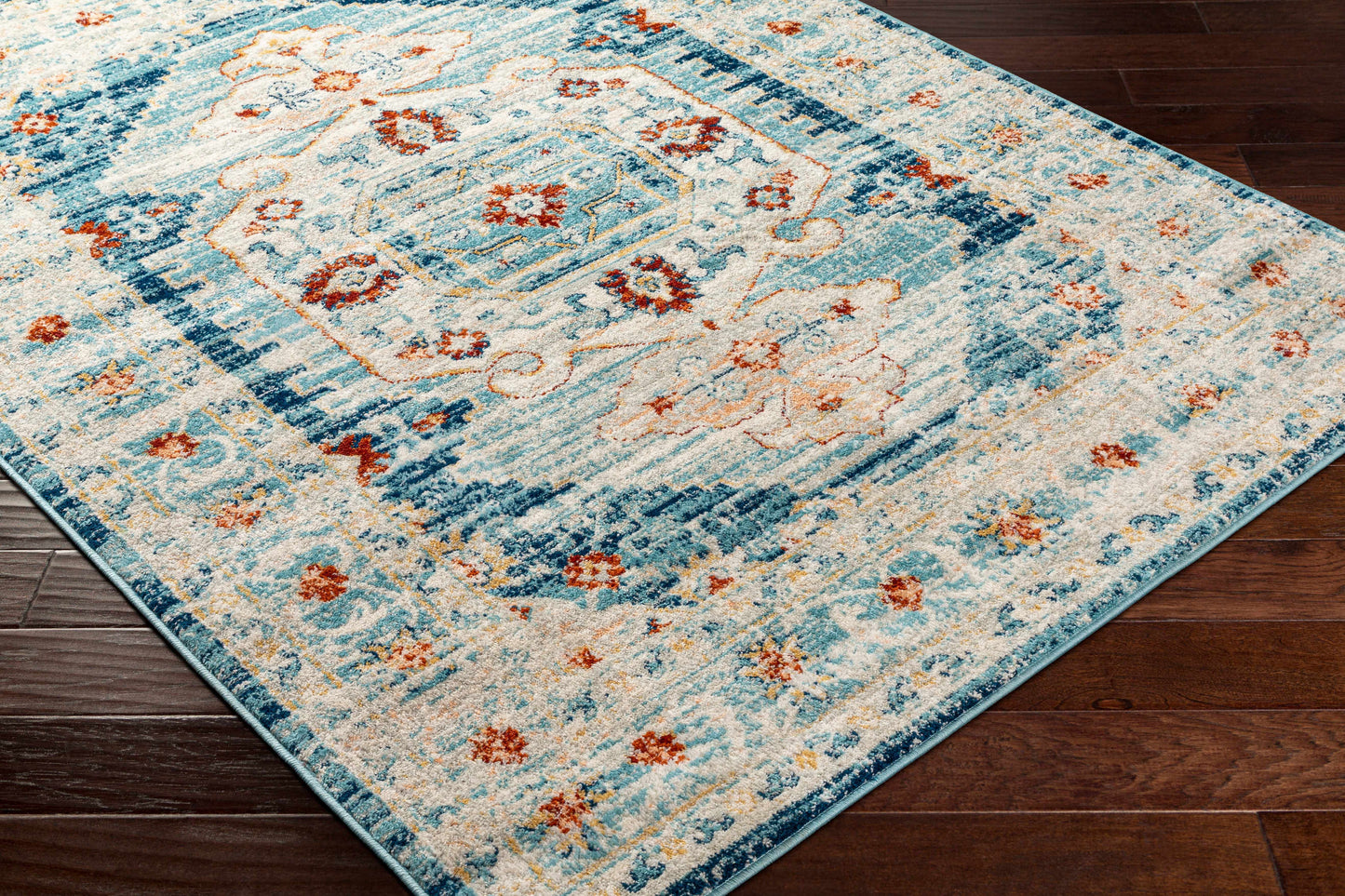Muniz Blue Medallion Rug - Clearance