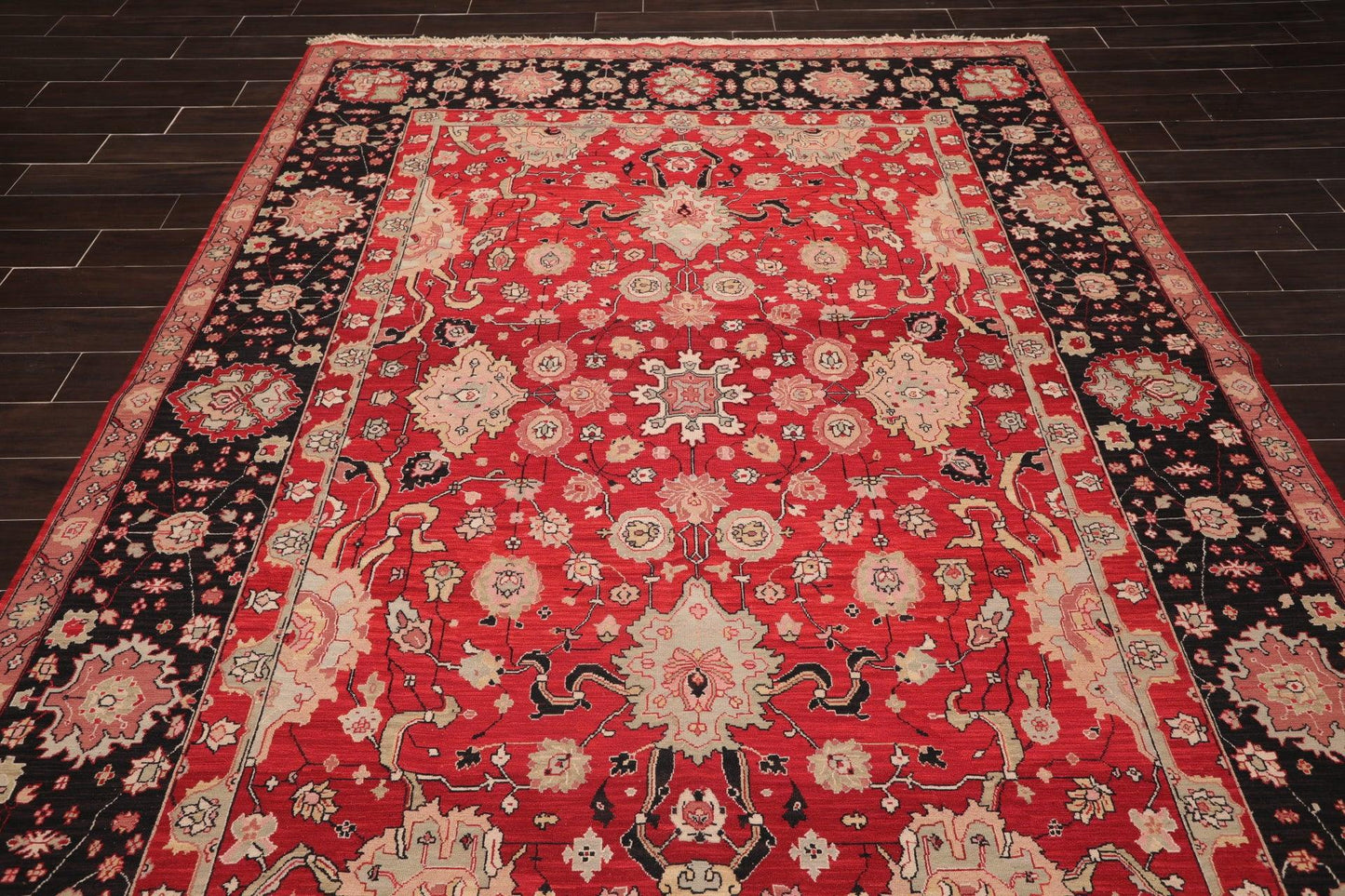 7'10" x 10' Hand Knotted Reversible Heriz Wool Area Rug Red-4