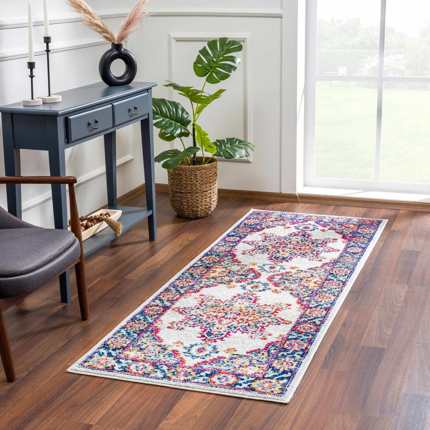 Istanbul Medallion Orange Area Rug - Clearance