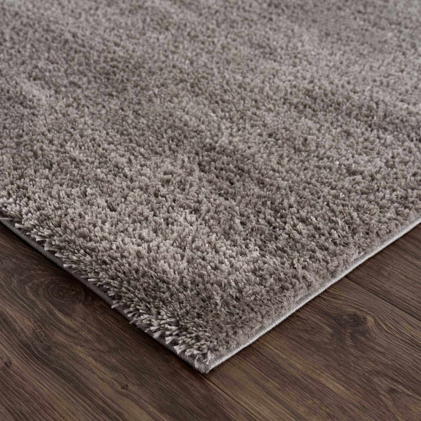 Heavenly Solid Gray Plush Area Rug