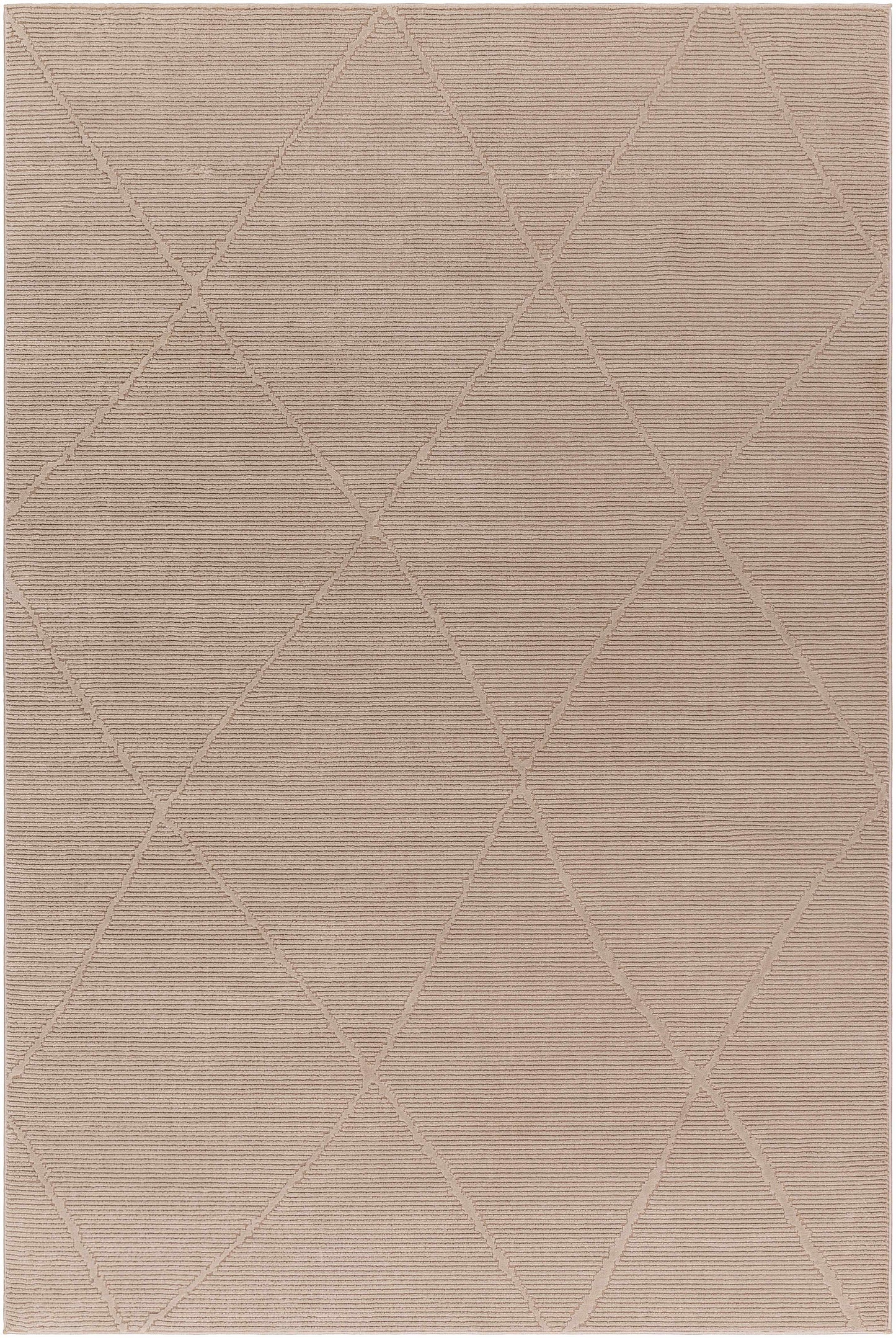 Aldis Tan Plush Textured Washable Rug  - Clearance