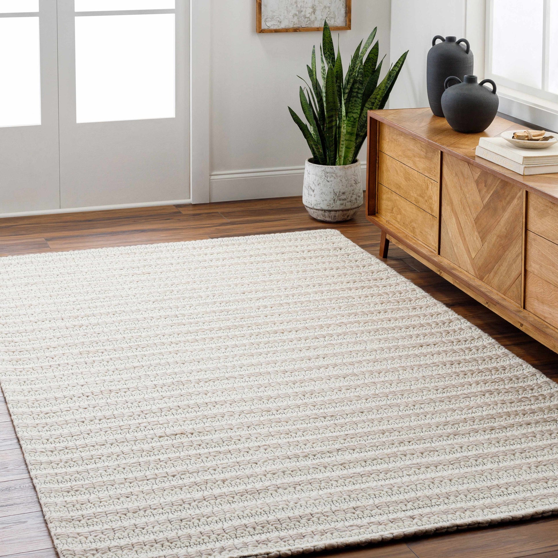 Laleh Cream & Black Area Rug - Clearance-2