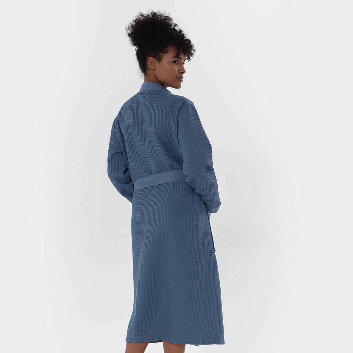 Women’s Lightweight Kimono Waffle Spa Robe-11