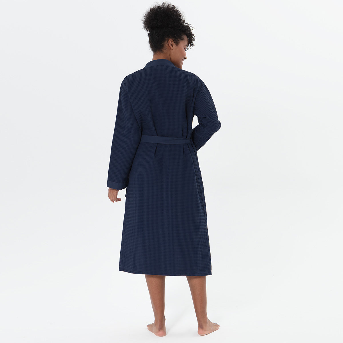 Women’s Lightweight Kimono Waffle Spa Robe-8