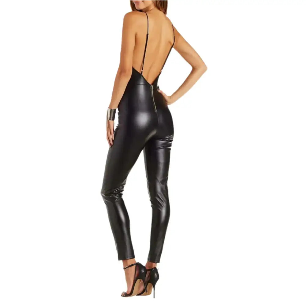Women’s Sizzling Leather Jumpsuit-1