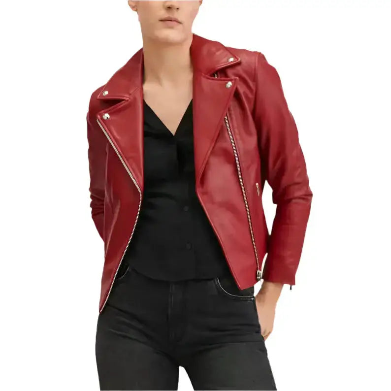 Women’s Burgundy Leather Jacket