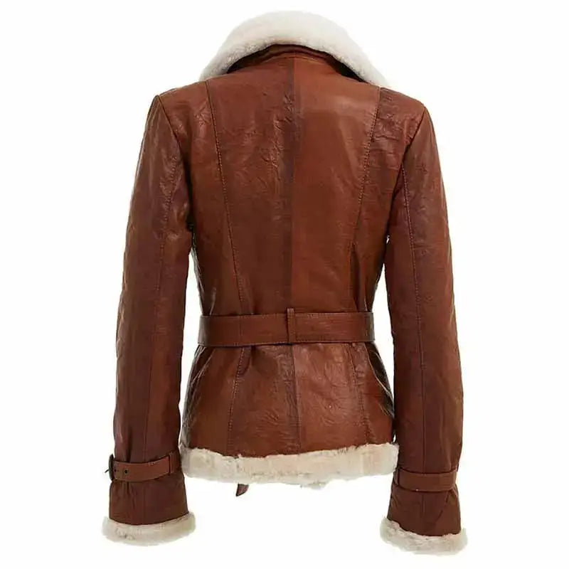 Women’s Double Breasted Shearling Jacket