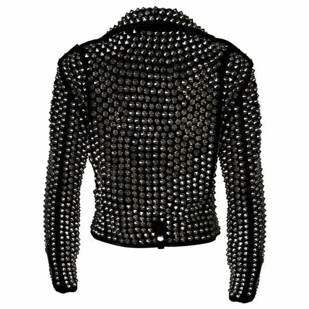 Women’s Studded Leather Jacket-3