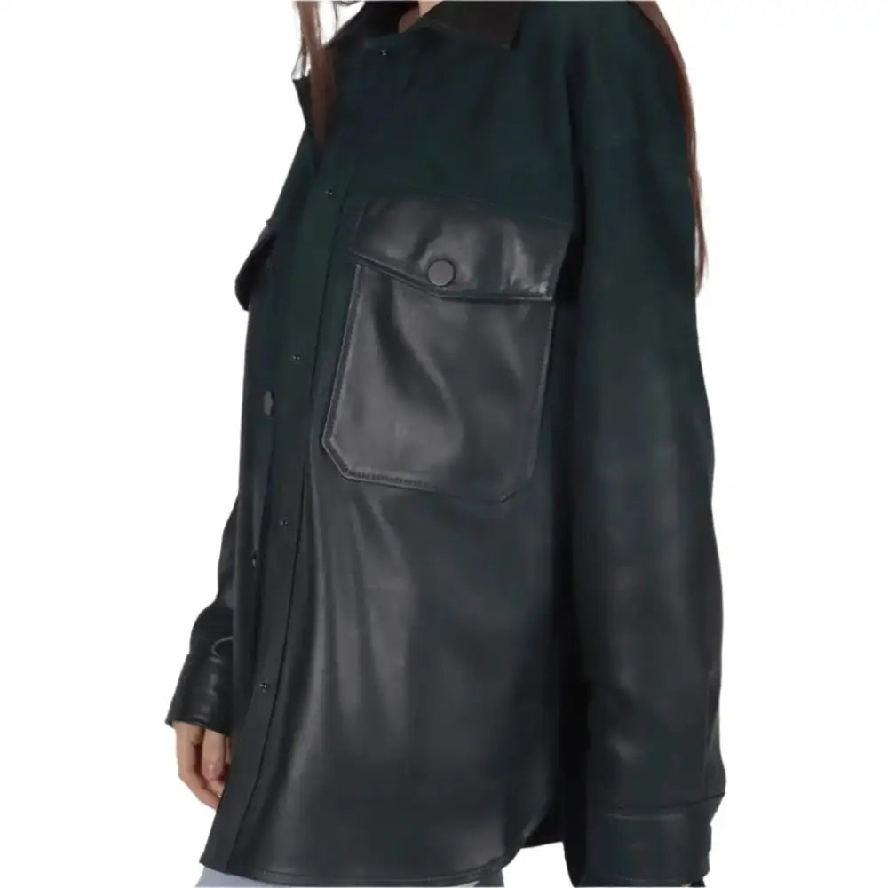 Women’s Green Suede Leather Jacket