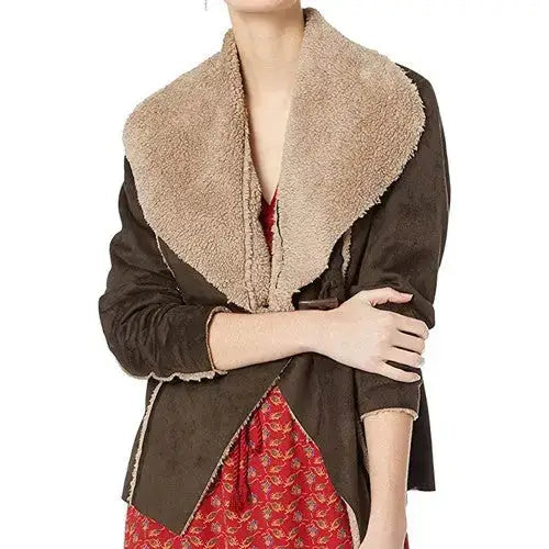 Women’s Khaki Shearling Jacket