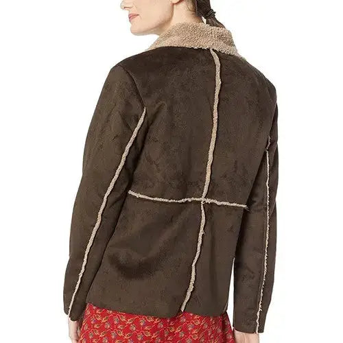 Women’s Khaki Shearling Jacket