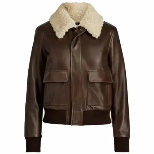 Women’s Shearling Aviator Leather Jacket