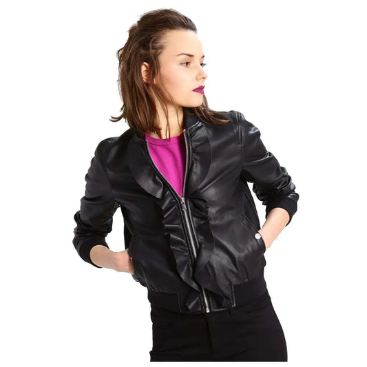 Women’s Real Leather Fashion Jacket