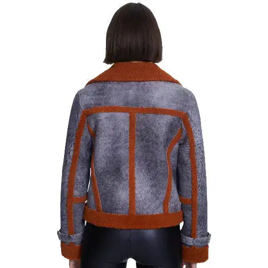Women’s Orange Sheepskin Fur Jacket