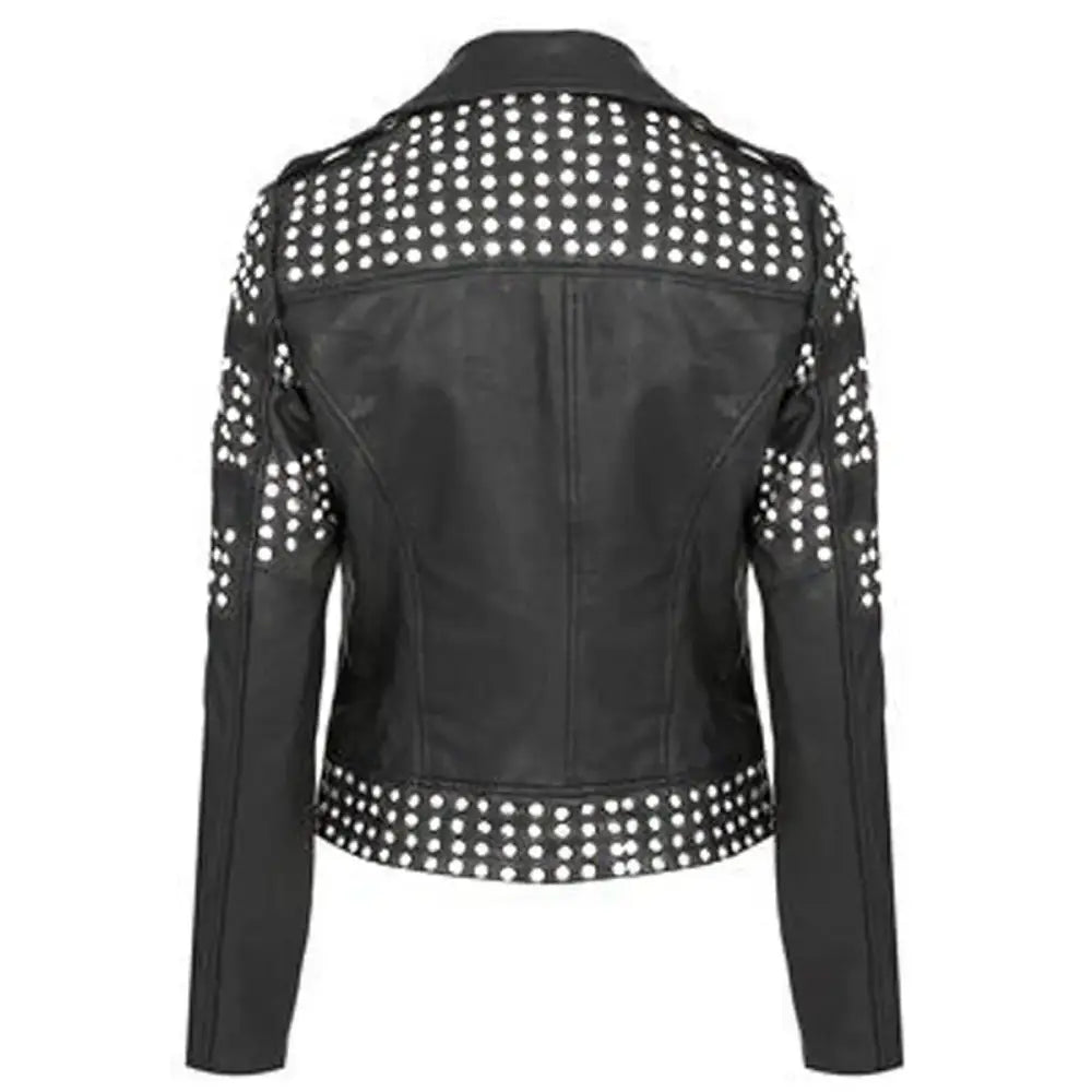 Women’s Studded Black Leather Jacket