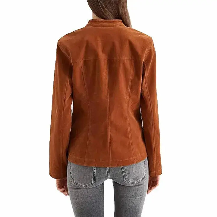 Women’s Suede Biker Jacket-1